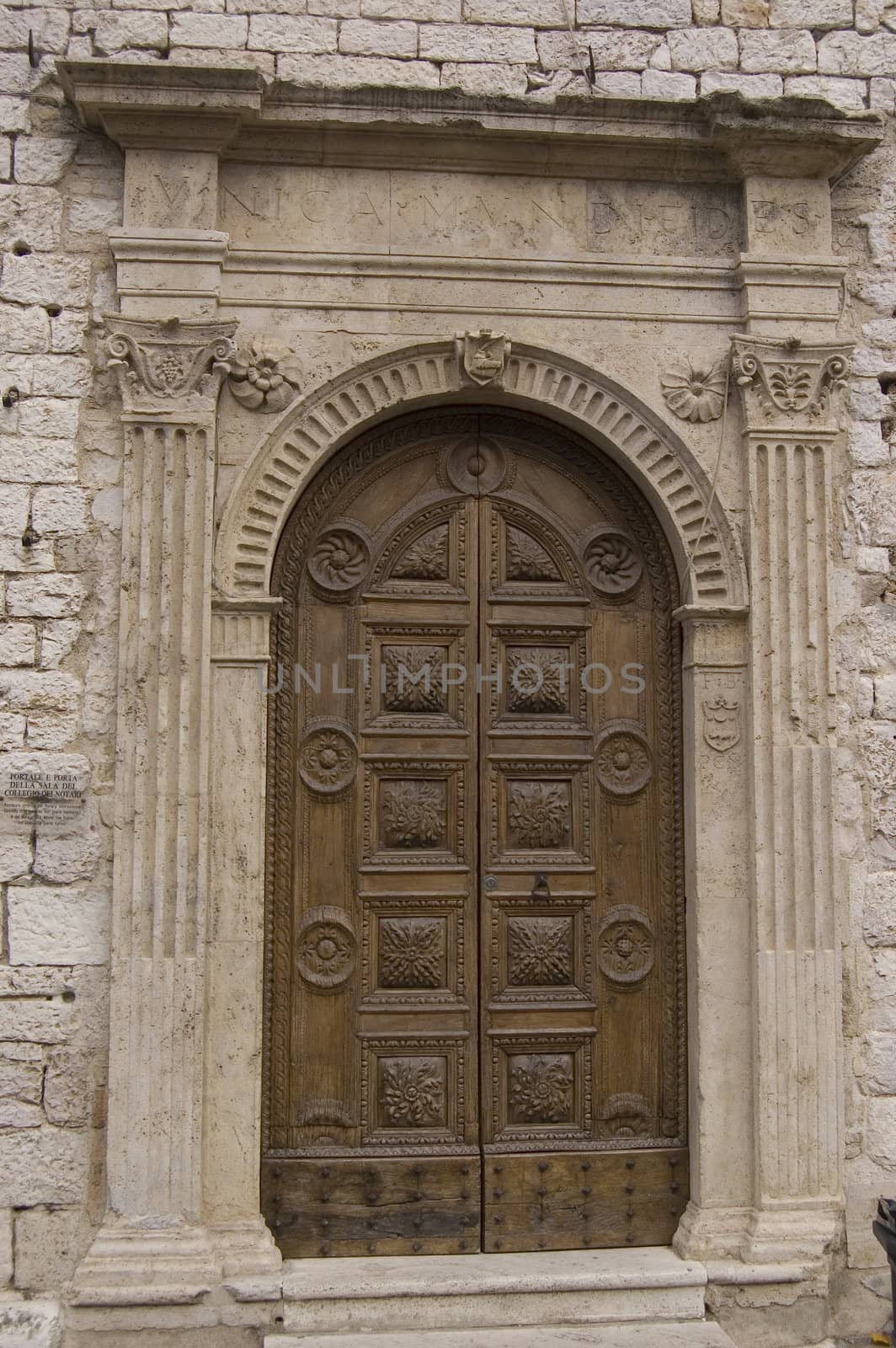 italian door in small village, Italy