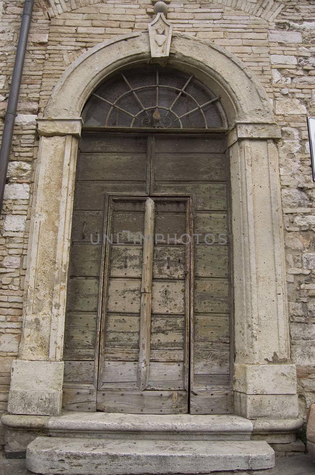 italian door in small village, Italy