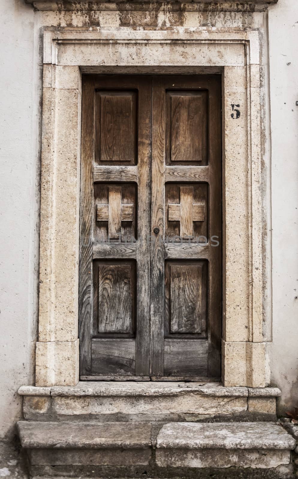 italian door in small village, Italy