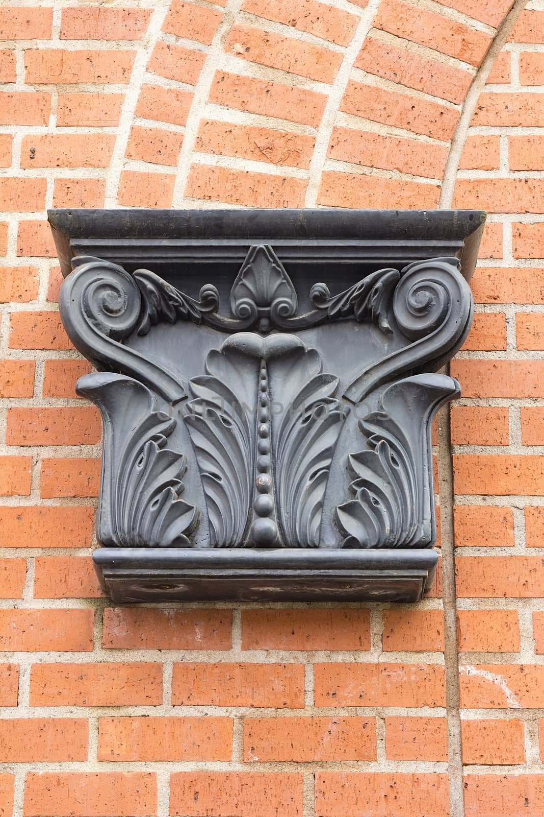 Renaissance Roman Architectural Detail on Brick Wall