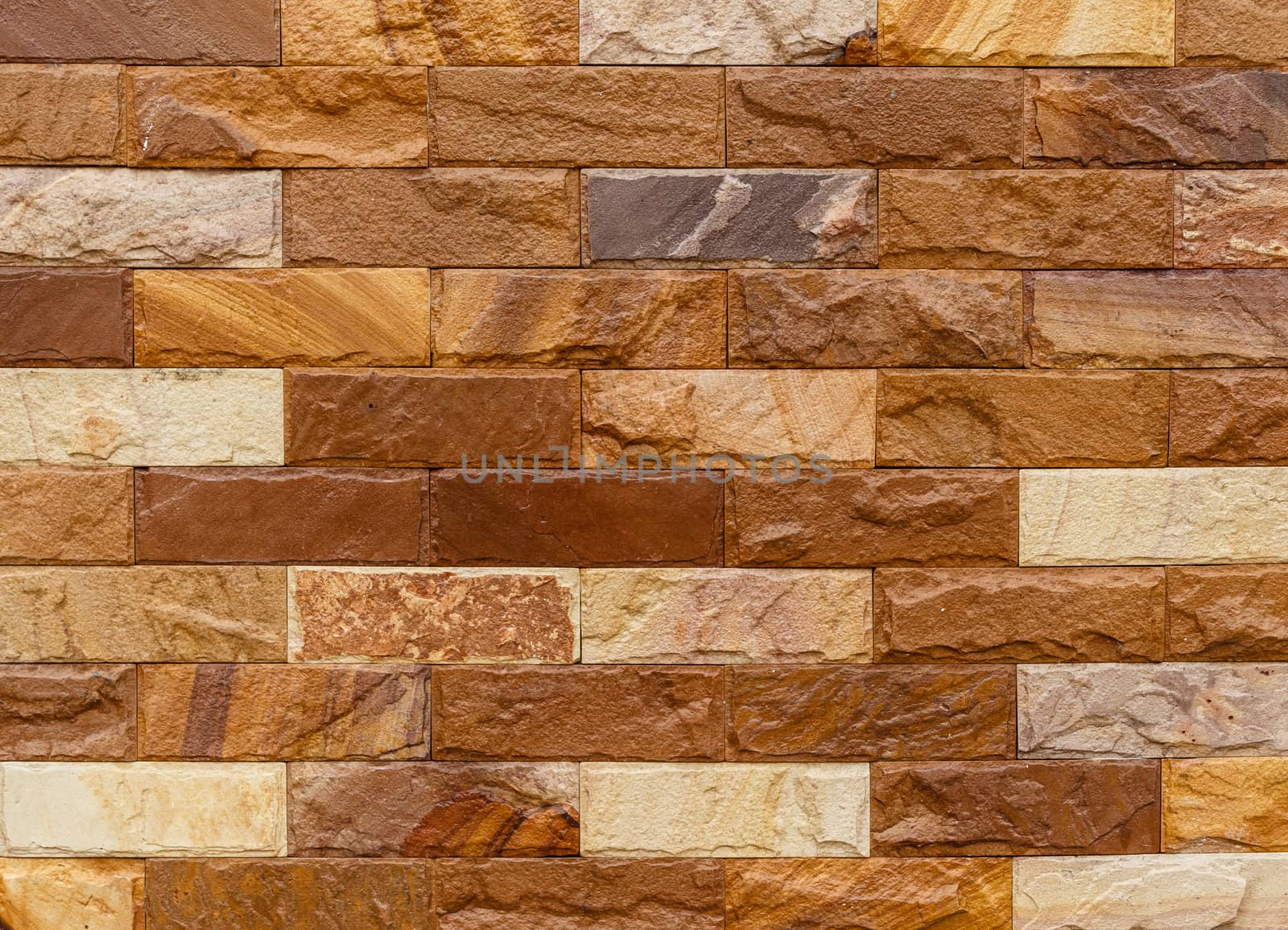 Brown Bricks Wall Pattern, Closeup, Showing Texture by punpleng