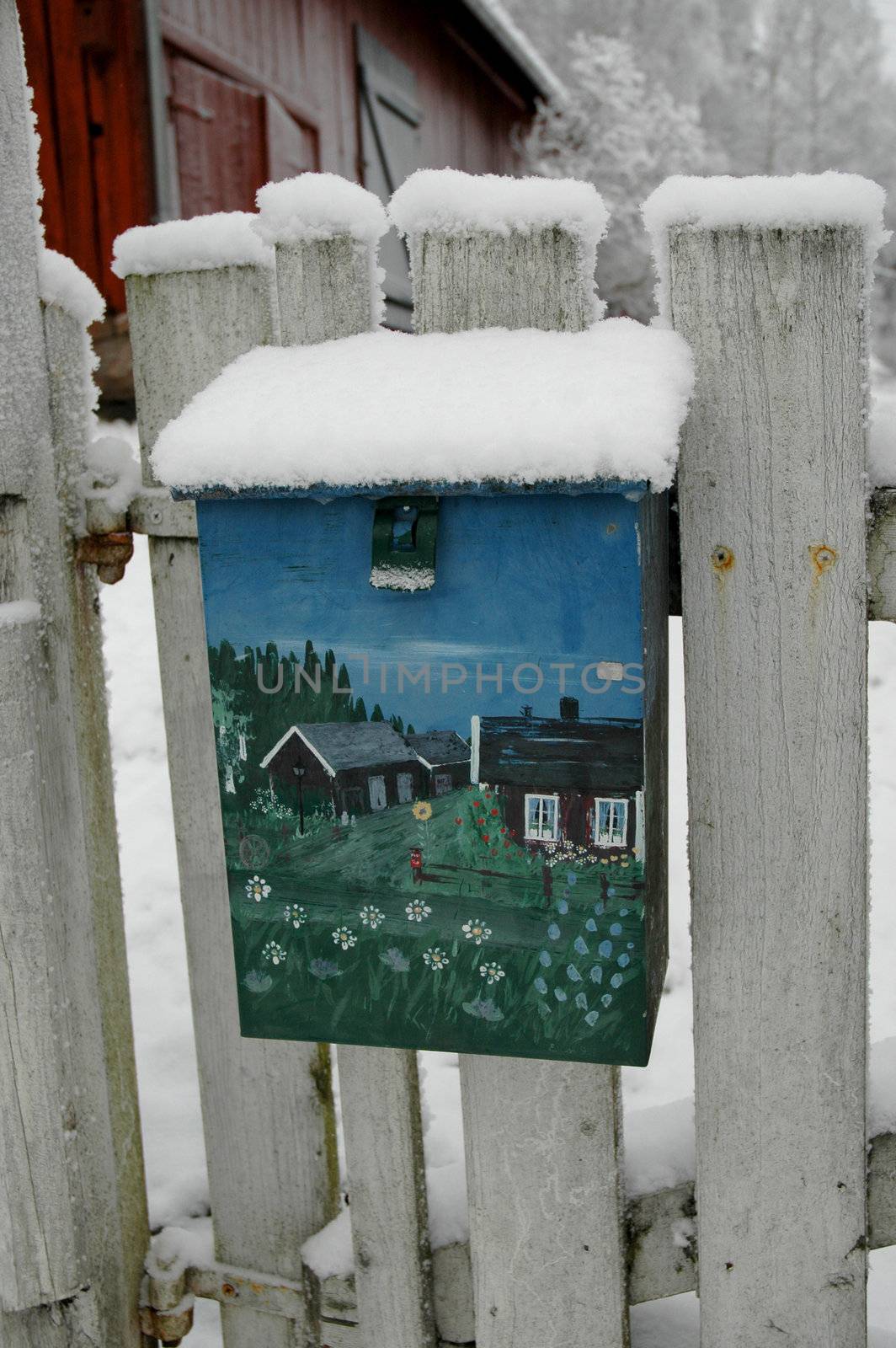 The painted mailbox is traditional ornament in Norway
