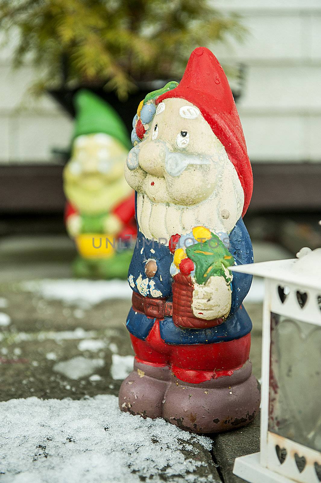 Decorated gnomes on the eve of Christmas