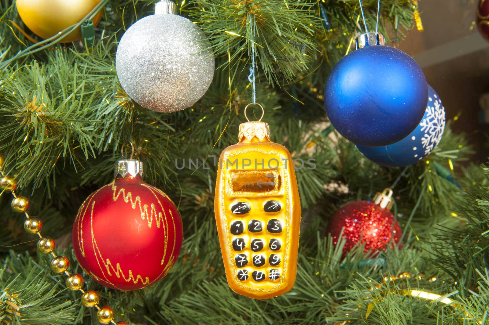 Christmas tree decoration with nice toys and balls.