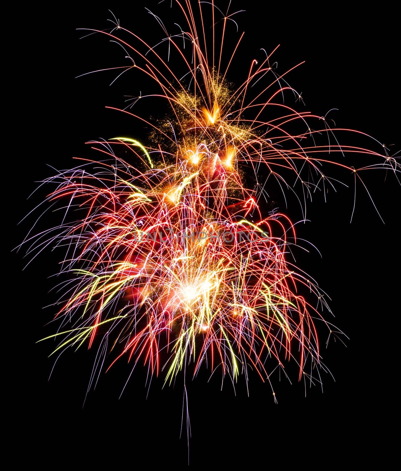 beautiful fireworks against the dark sky, fireworks