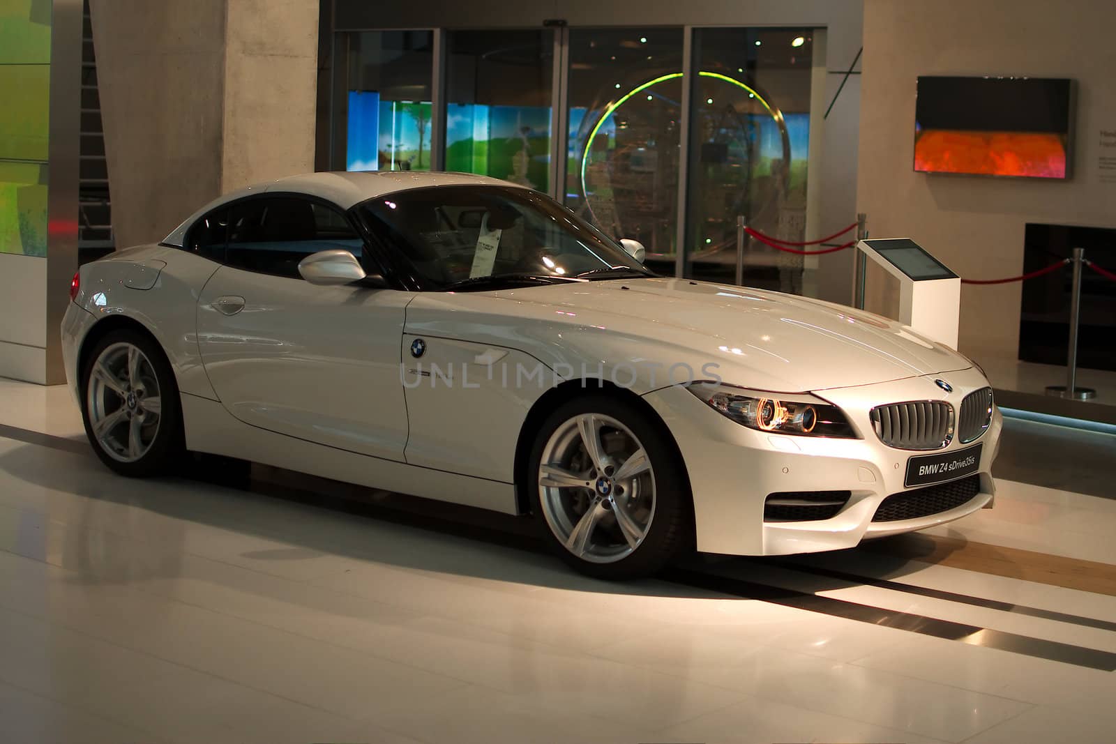 MUNICH - SEPTEMBER 19: New model BMW Z4 sDrive35is at BMW Welt Expo center on September 19, 2012 in Munich.