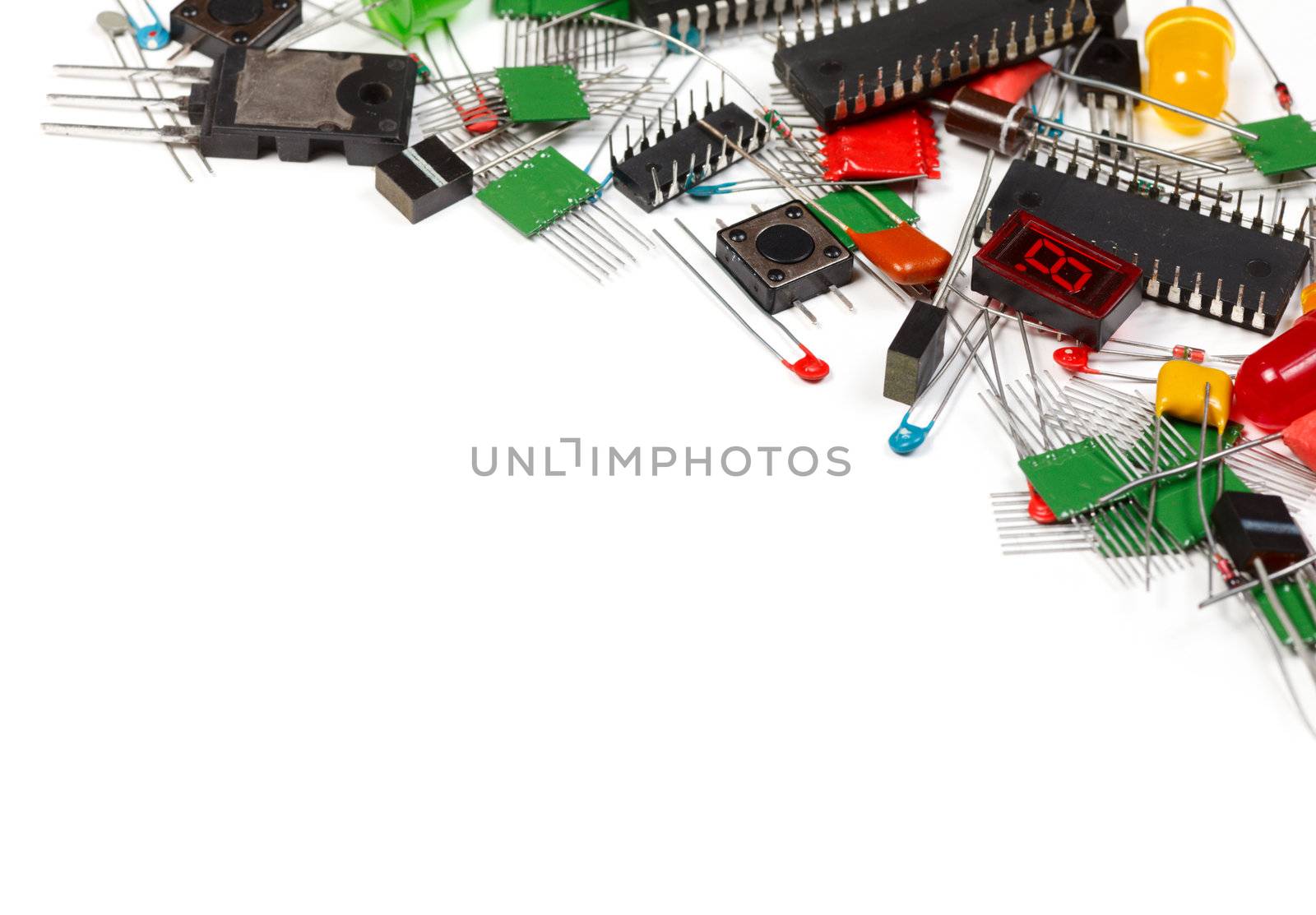 Electronics components background by naumoid