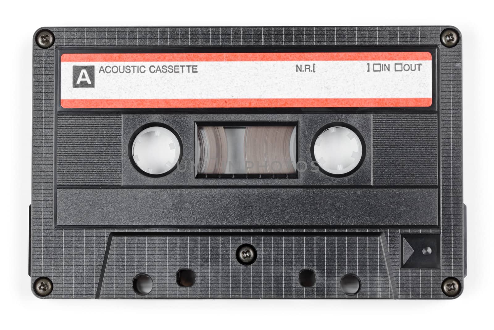 Vintage Compact Cassette on white background