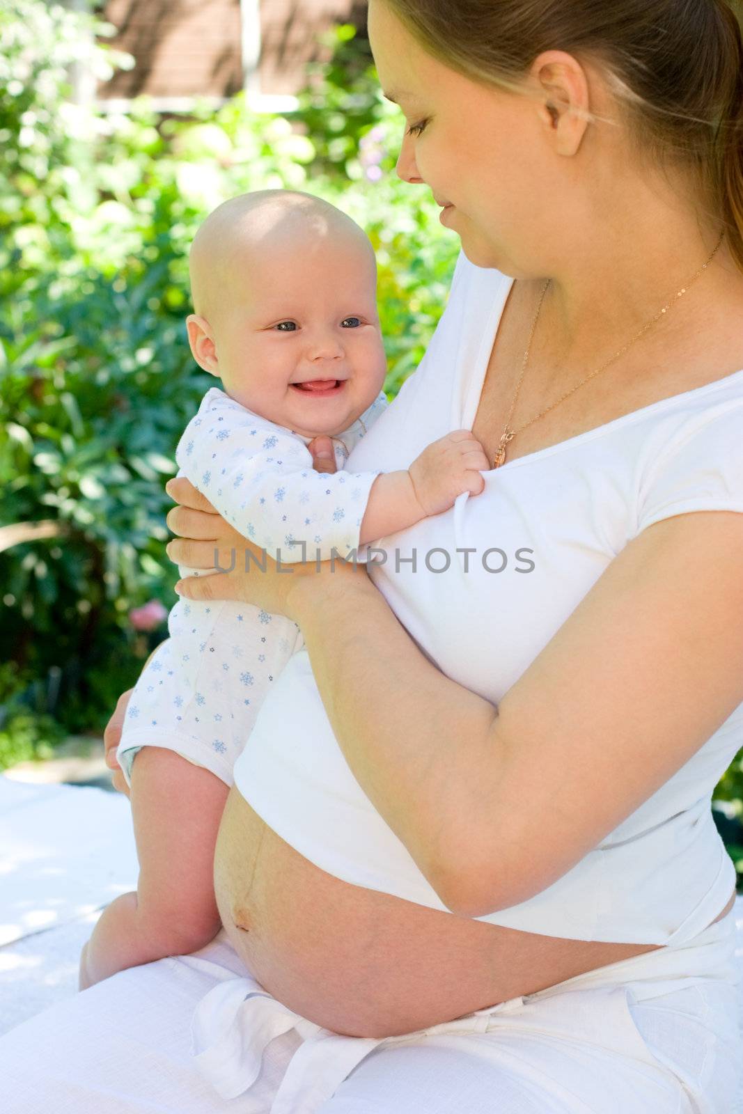 Pregnant woman with baby girl by naumoid