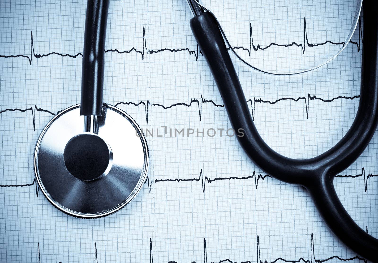 Stethoscope on EKG by naumoid