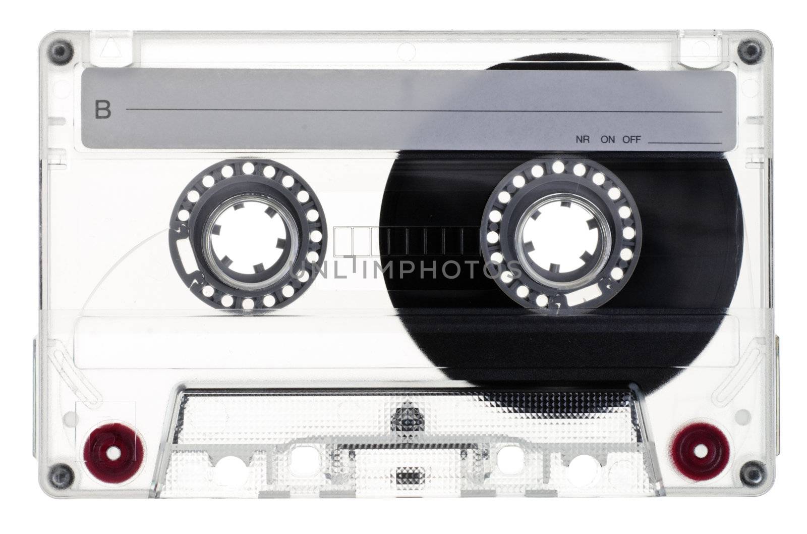 Transparent Compact Cassette B-side on white background