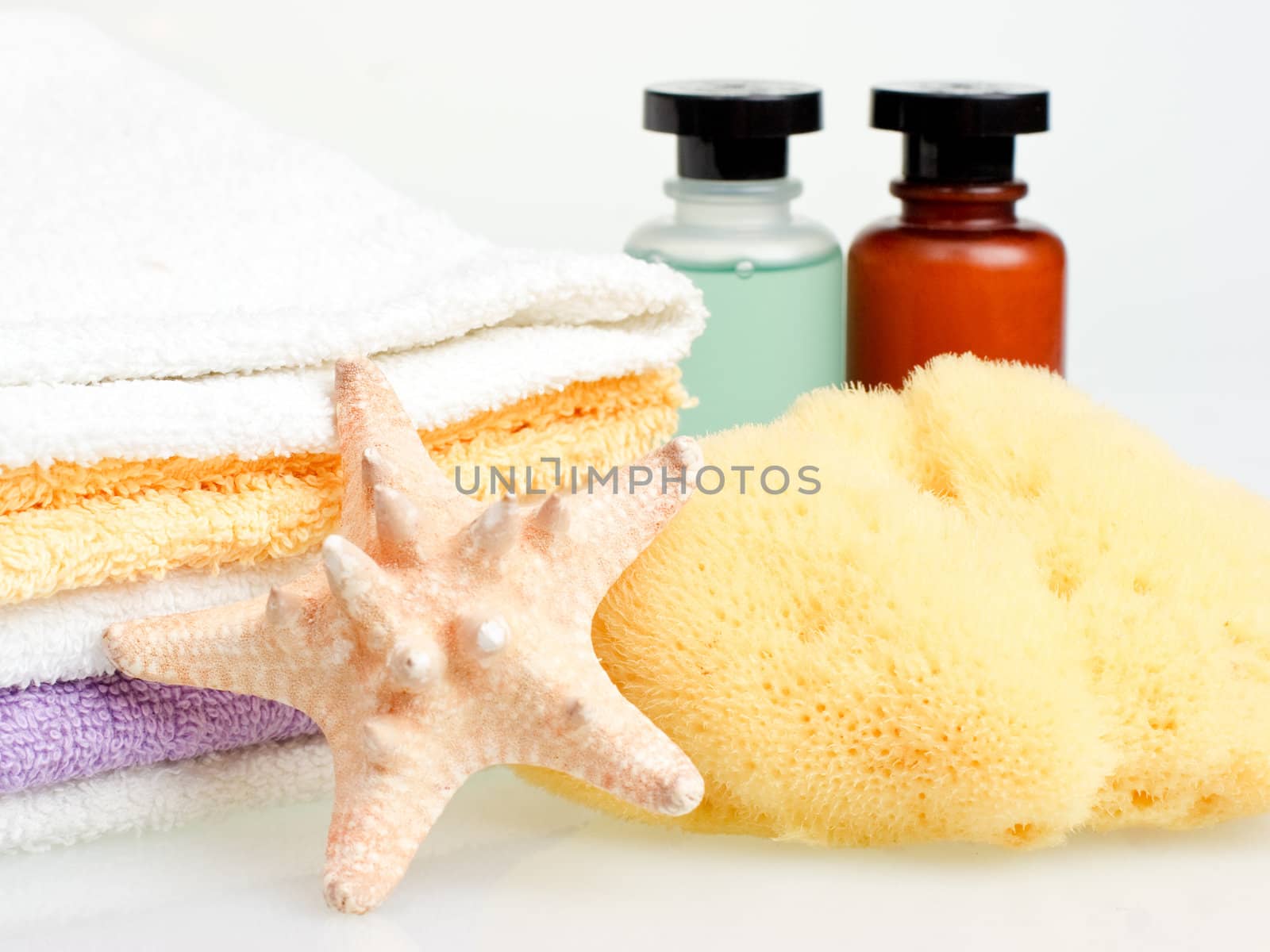 Collection of various spa or bath accessories