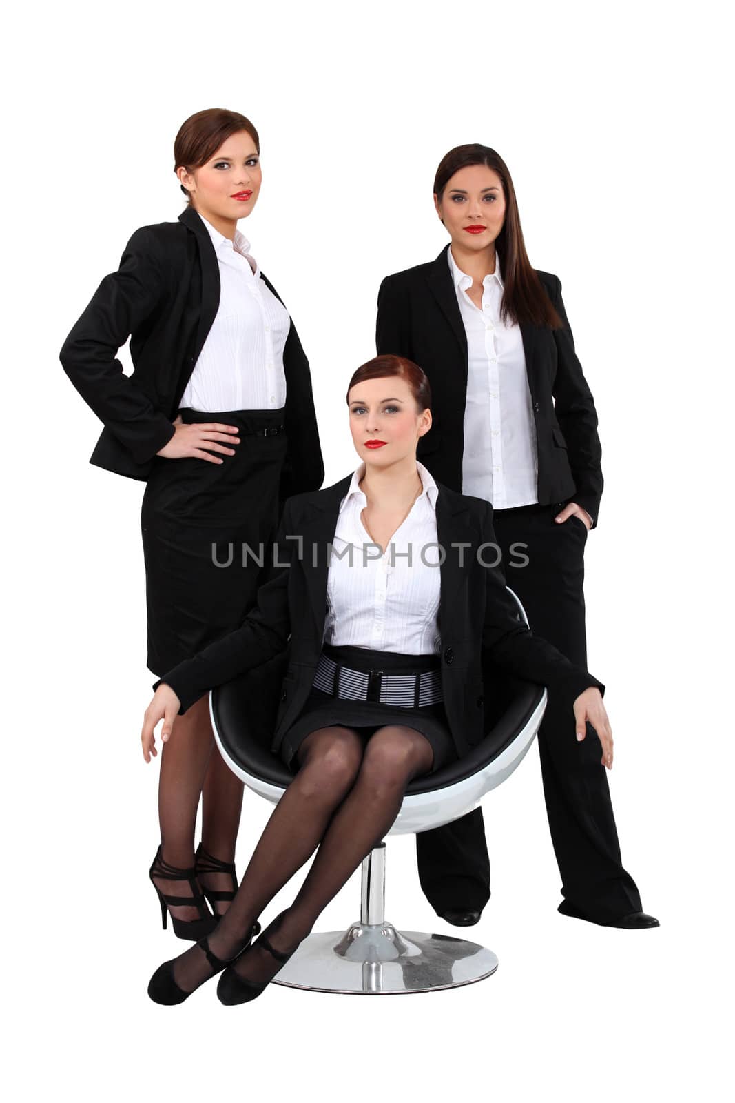 Businesswomen posing together by phovoir