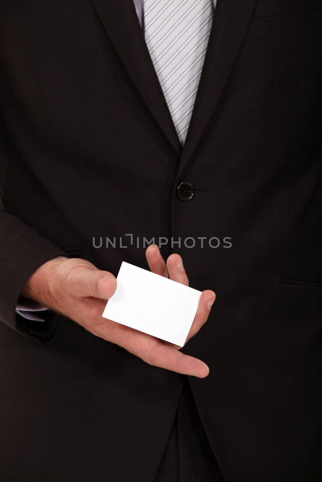 Businessman presenting his calling card