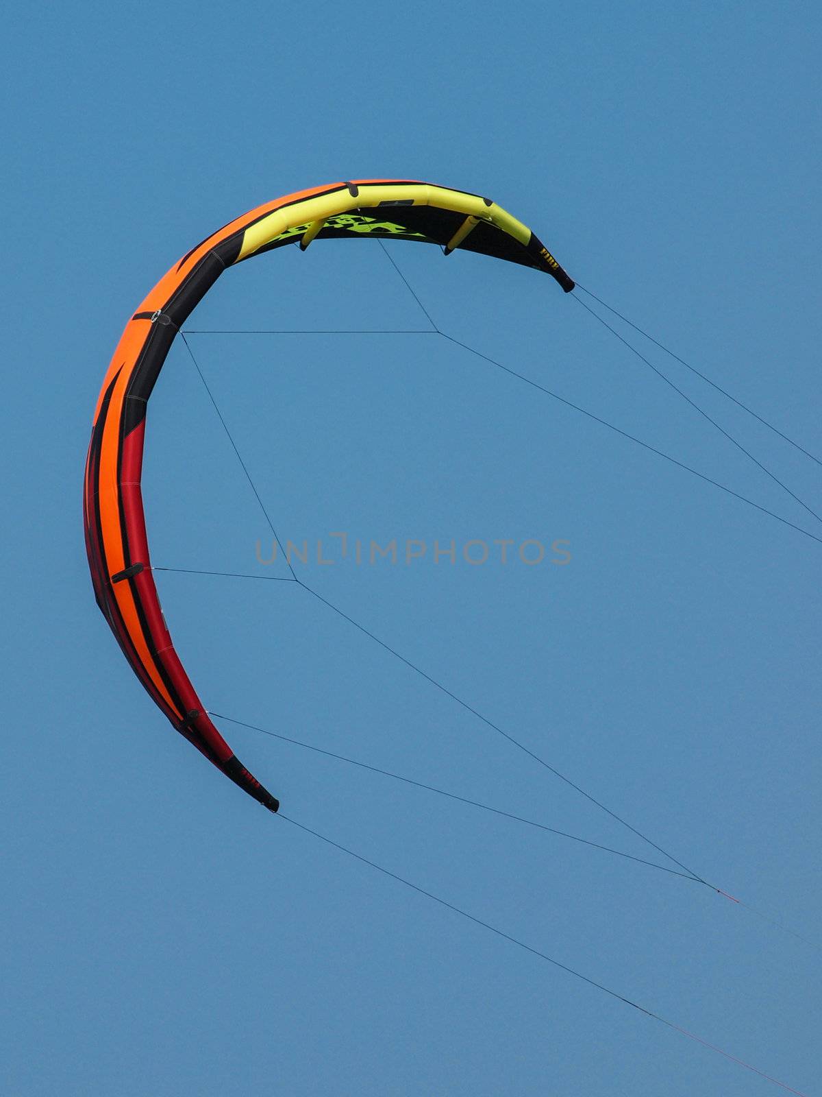 kite for kitesurfing on the blue sky