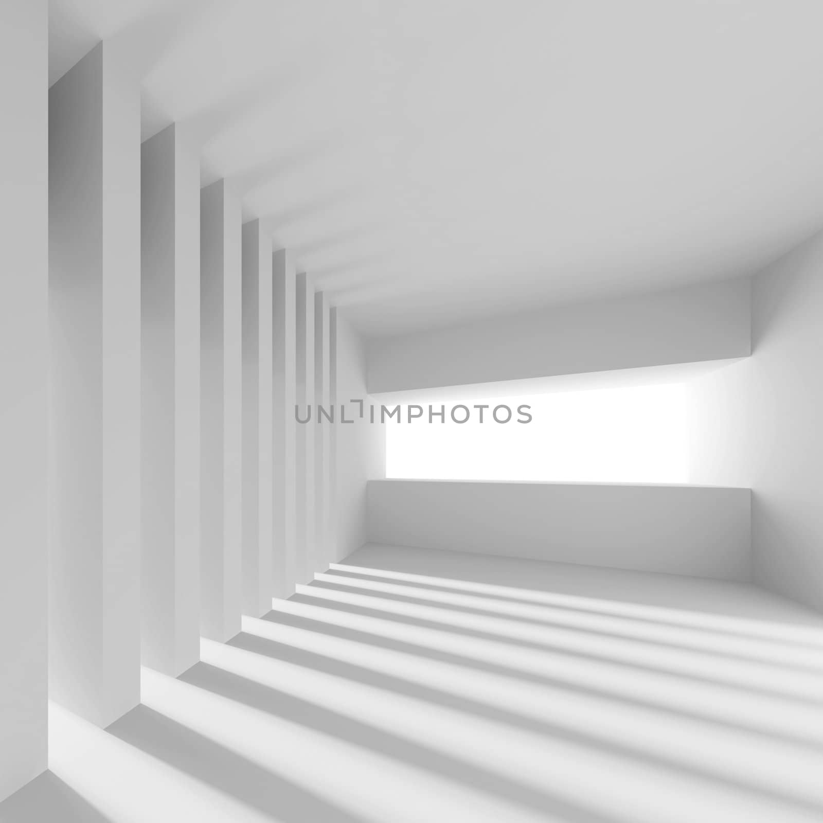 3d Illustration of White Tunnel Background