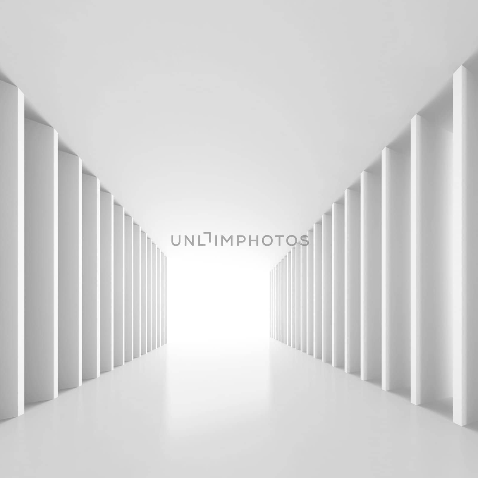 3d Illustration of White Tunnel Background