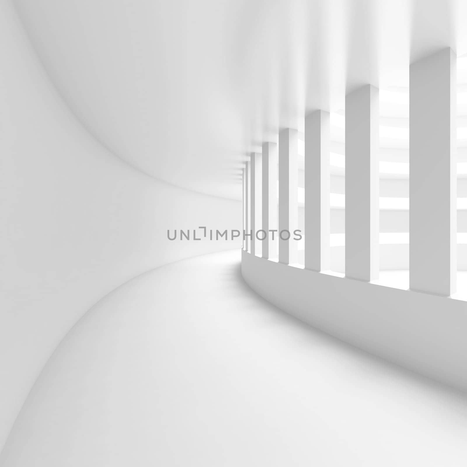 3d Illustration of White Abstract Architecture Background