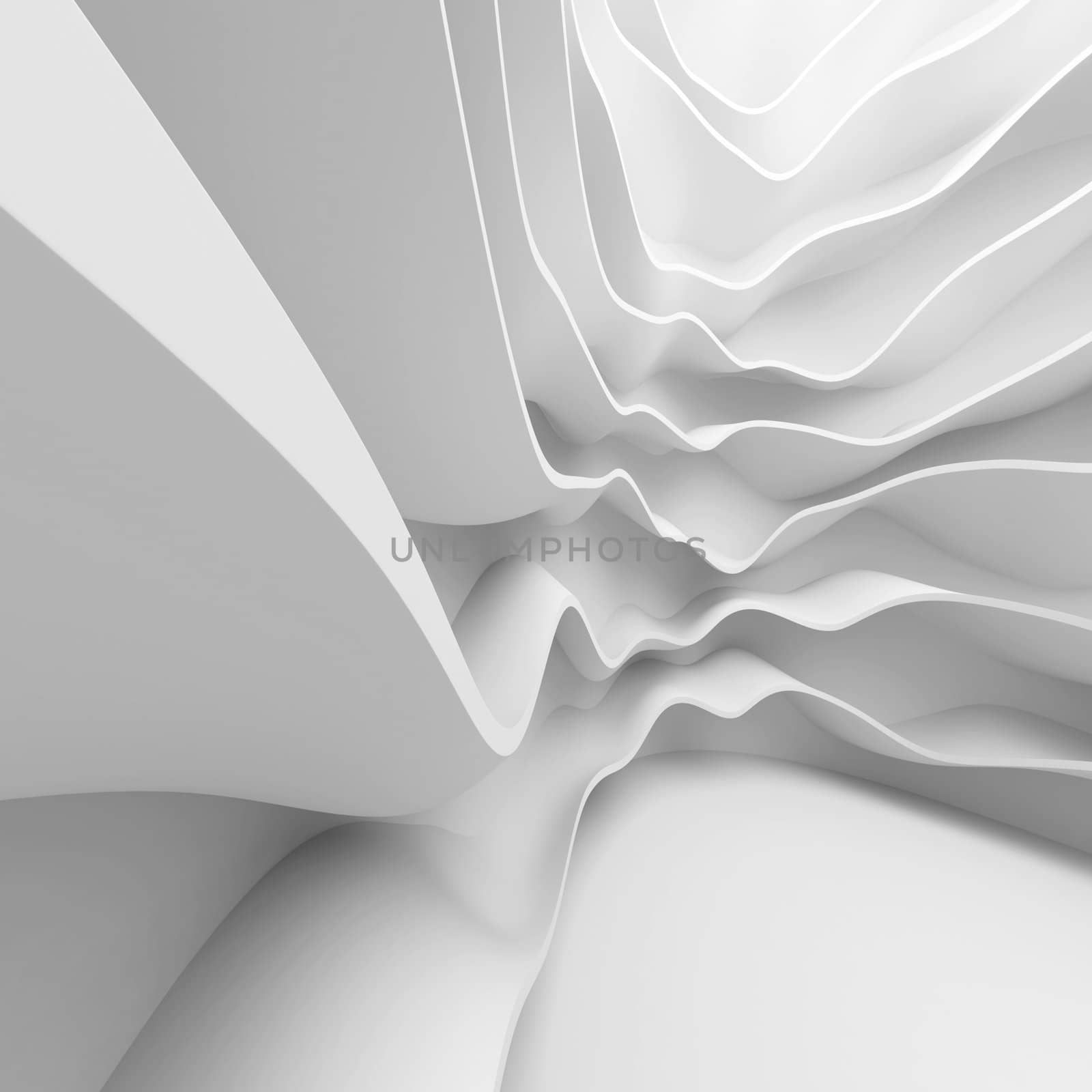 3d Illustration of White Abstract Construction