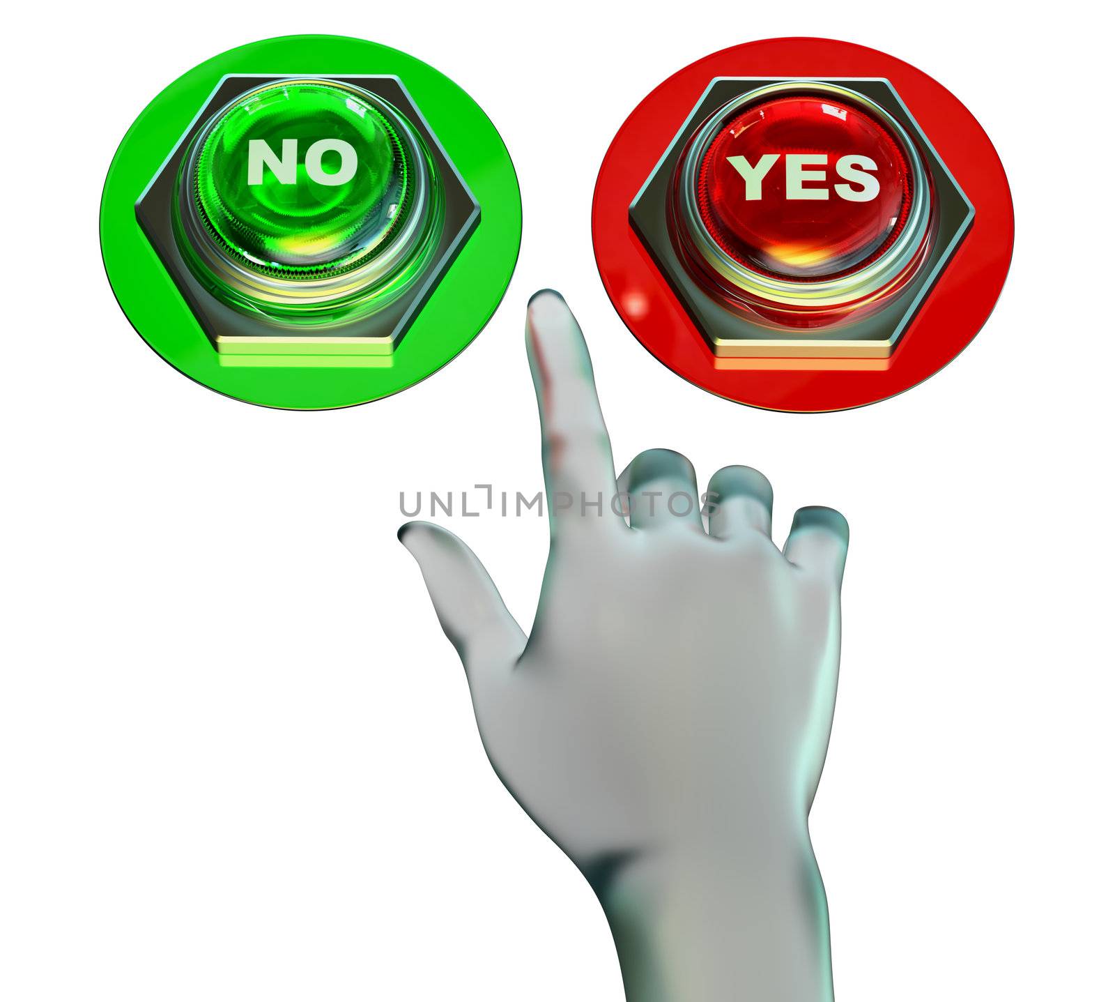 Yes and no buttons set for approved or rejected. Make the choice