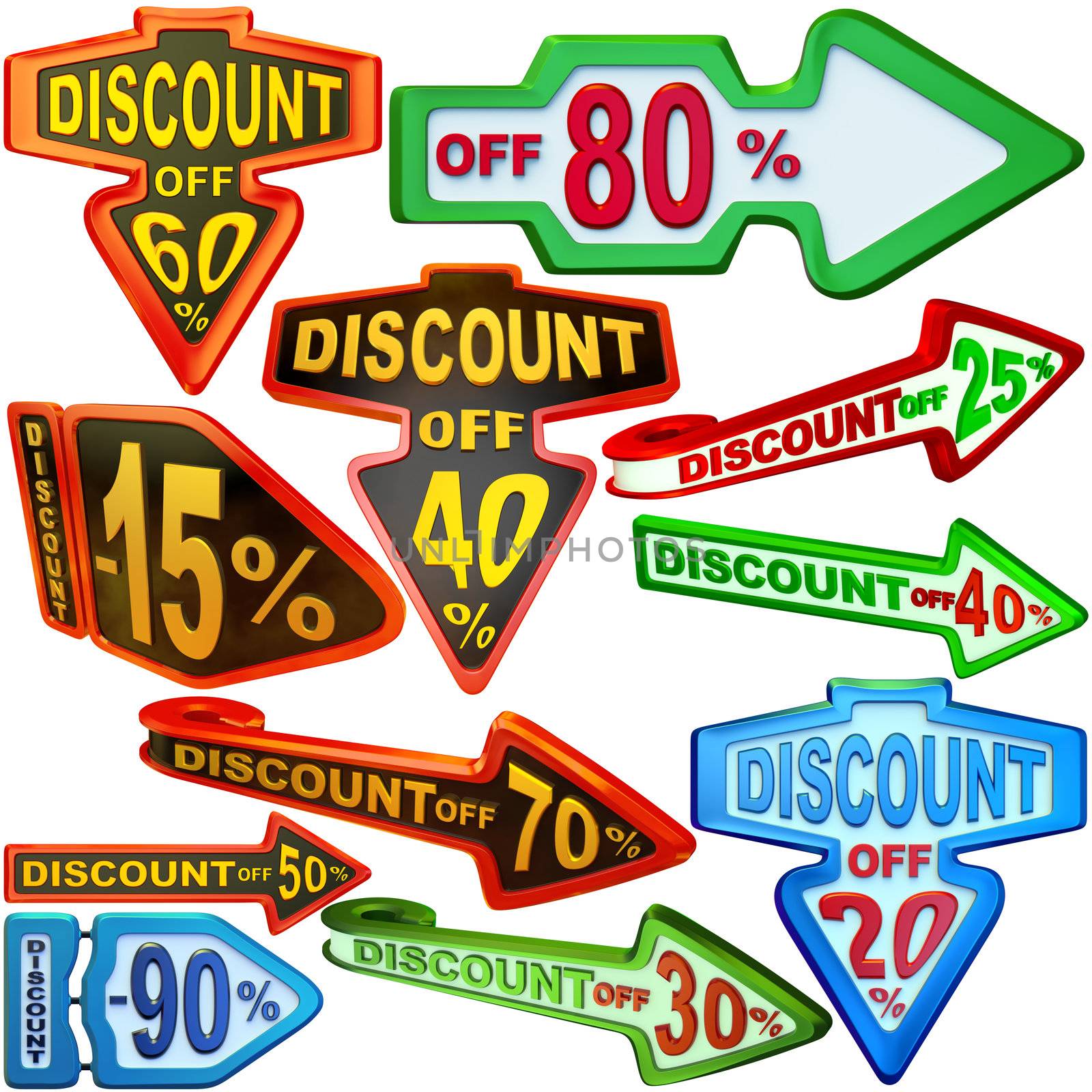 set of arrow labels for sales with discounts by merzavka