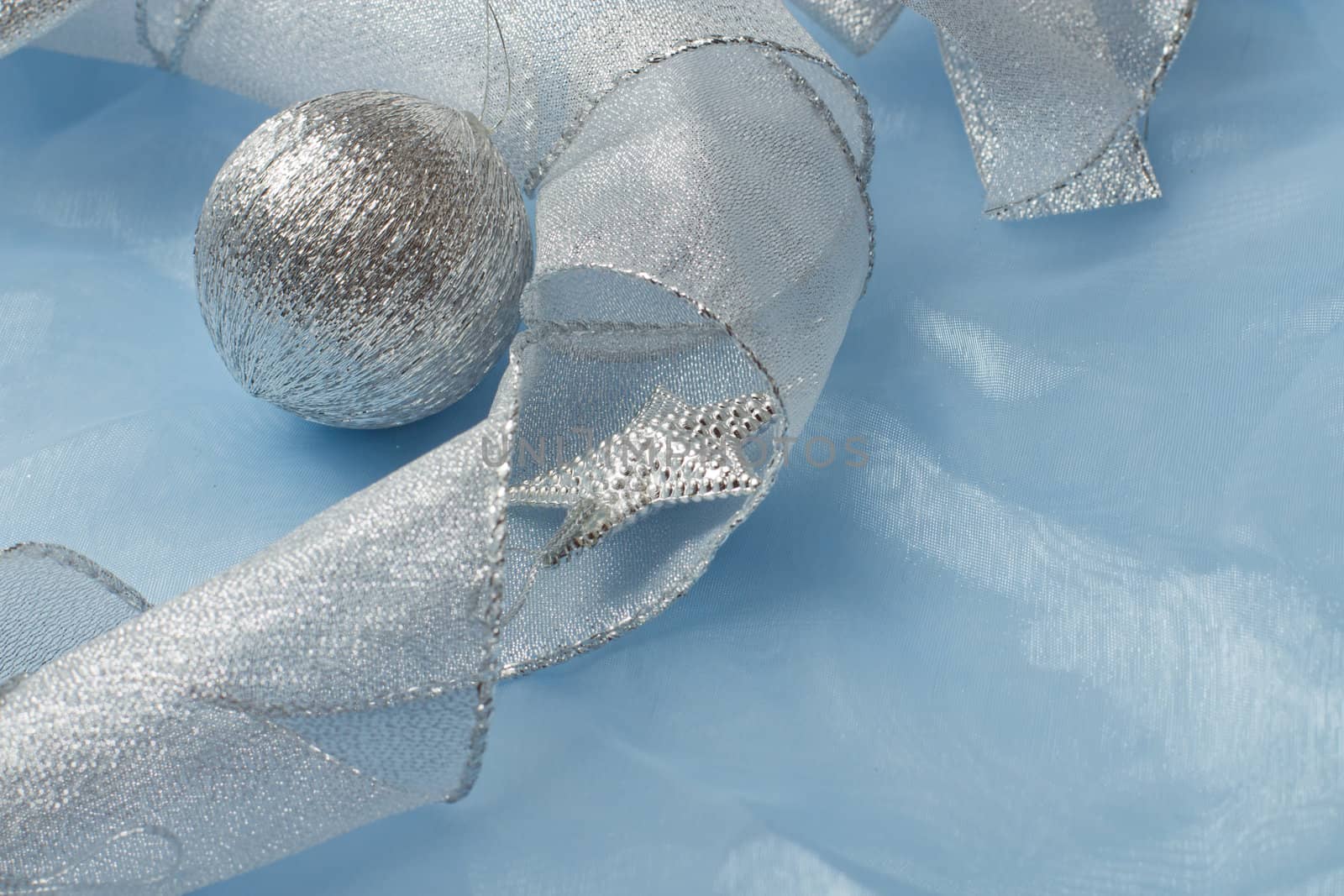 beautiful blue Christmas balls