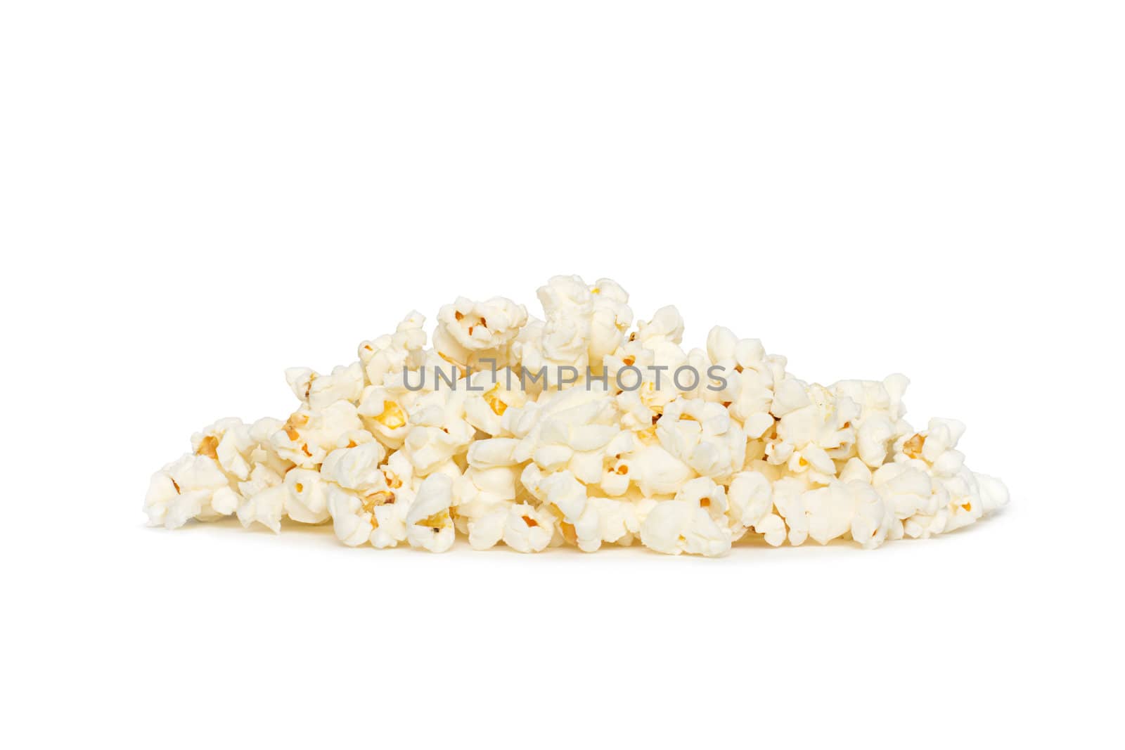 Popcorn pile isolated on white