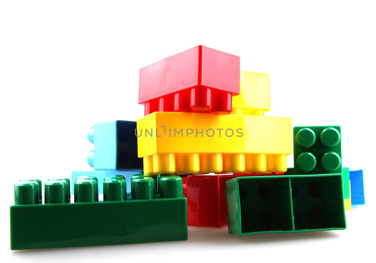 Plastic building blocks.