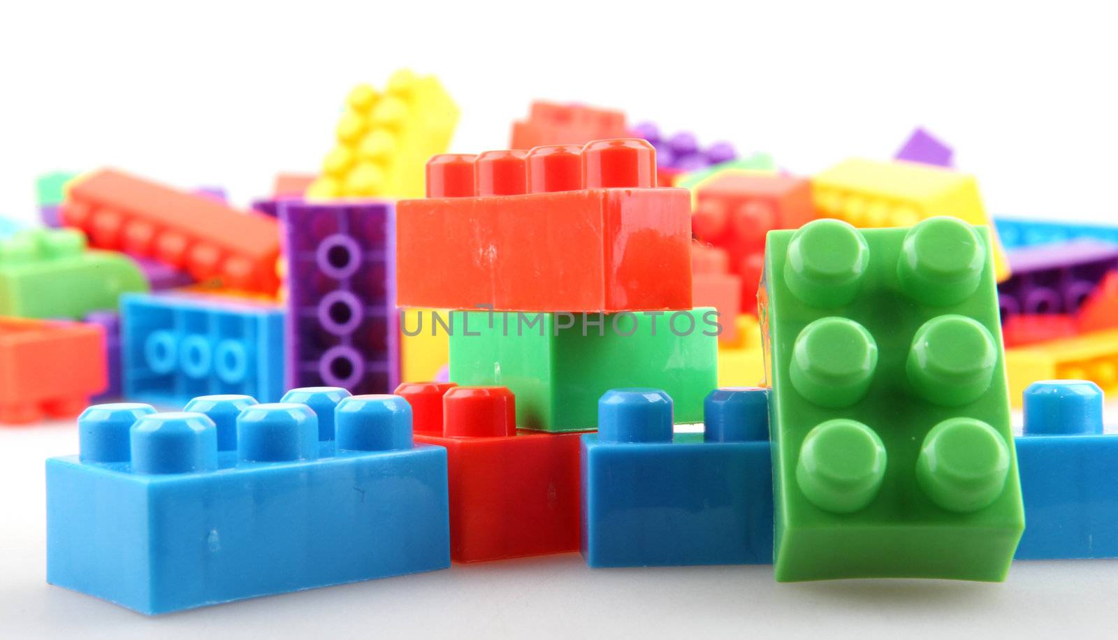 Plastic building blocks.