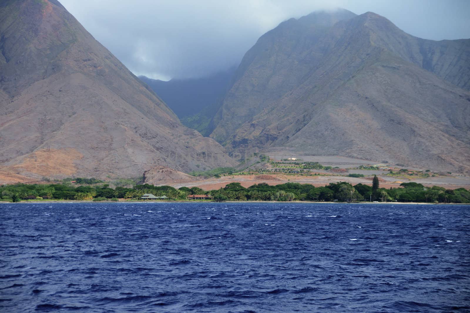 Maui shoreline viewed from offshore