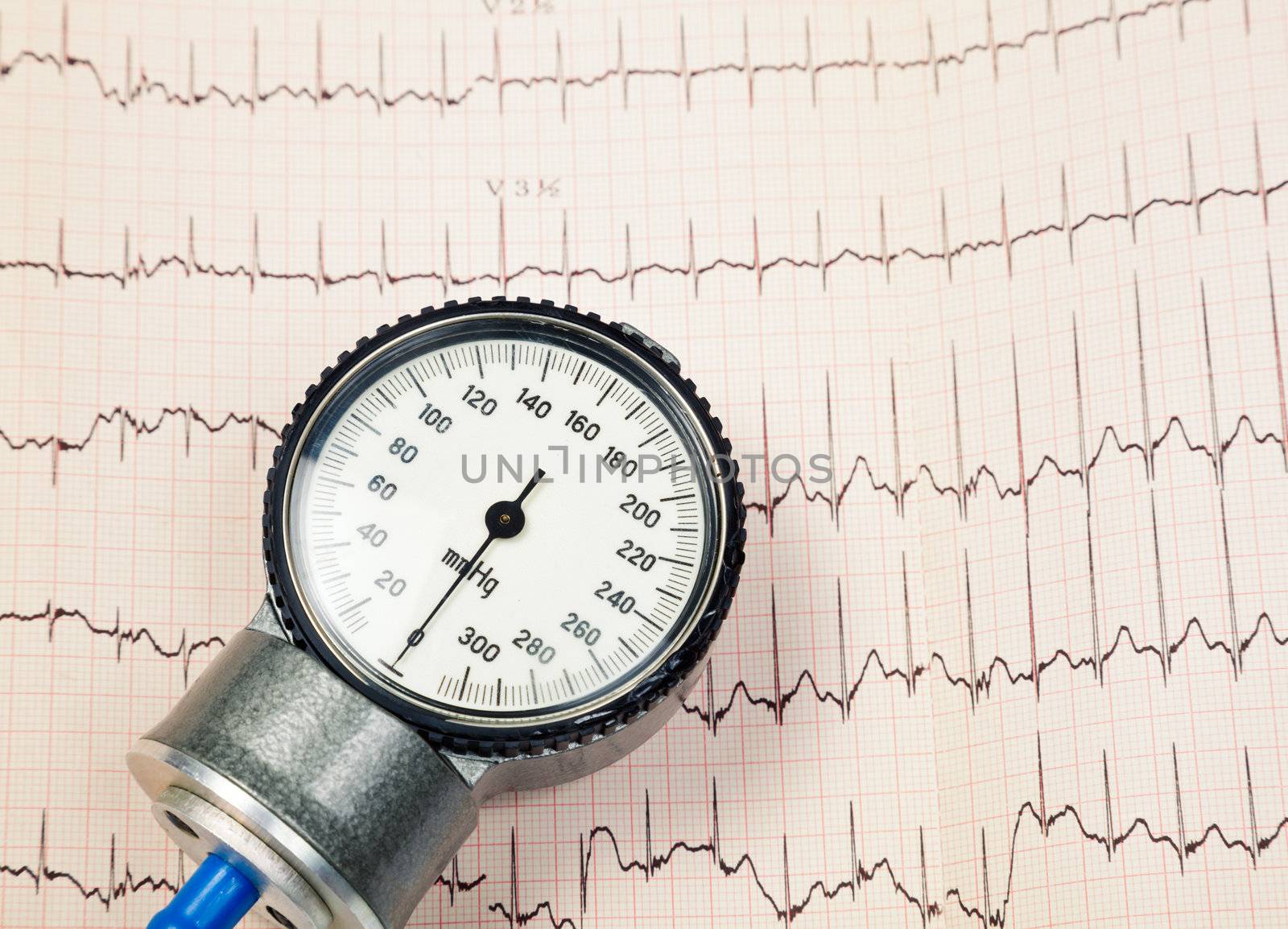 Blood pressure manometer on EKG by naumoid
