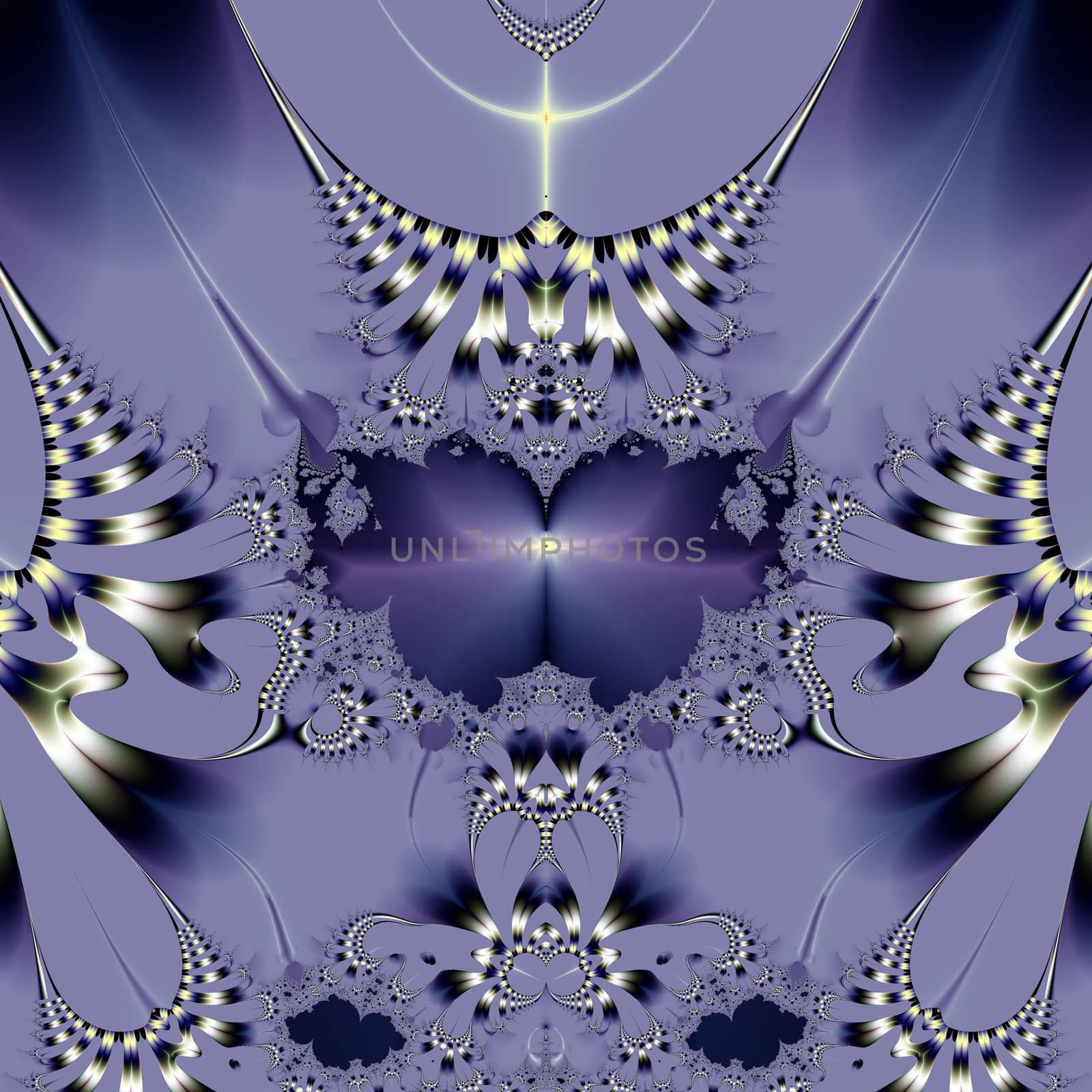 Elegant fractal design, abstract art, purple flower