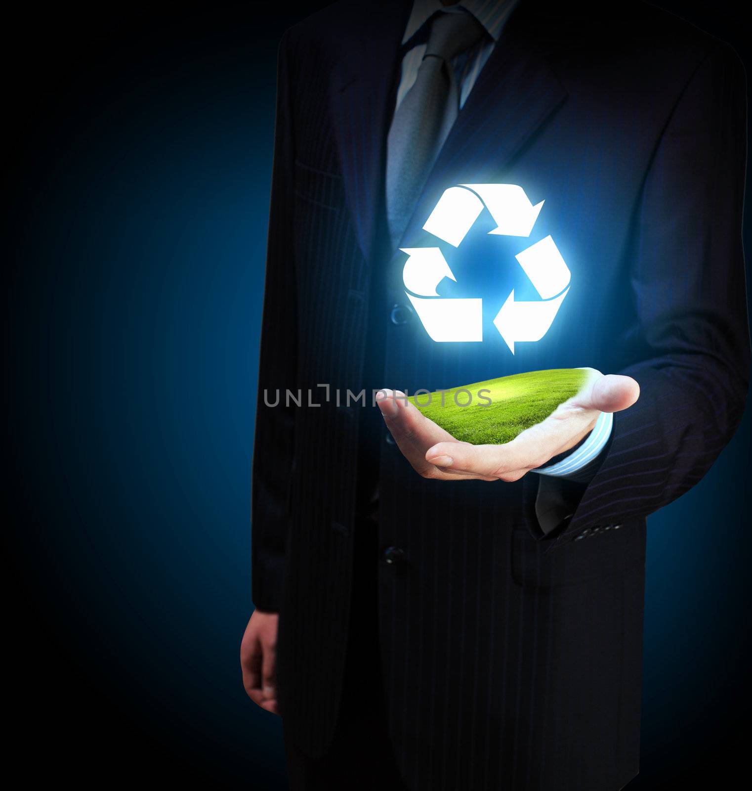 Reuse, reduce, recycle poster design. Include reuse symbol image