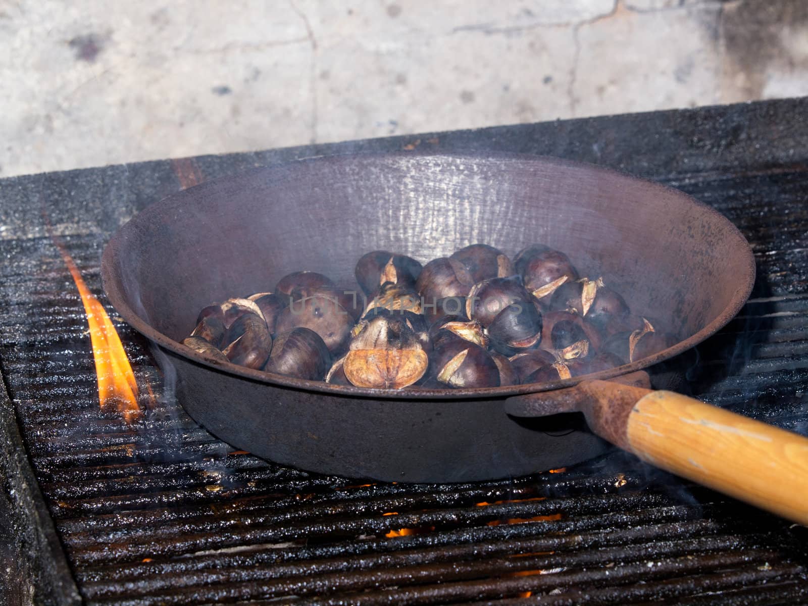 rosted chestnuts in the fireplace