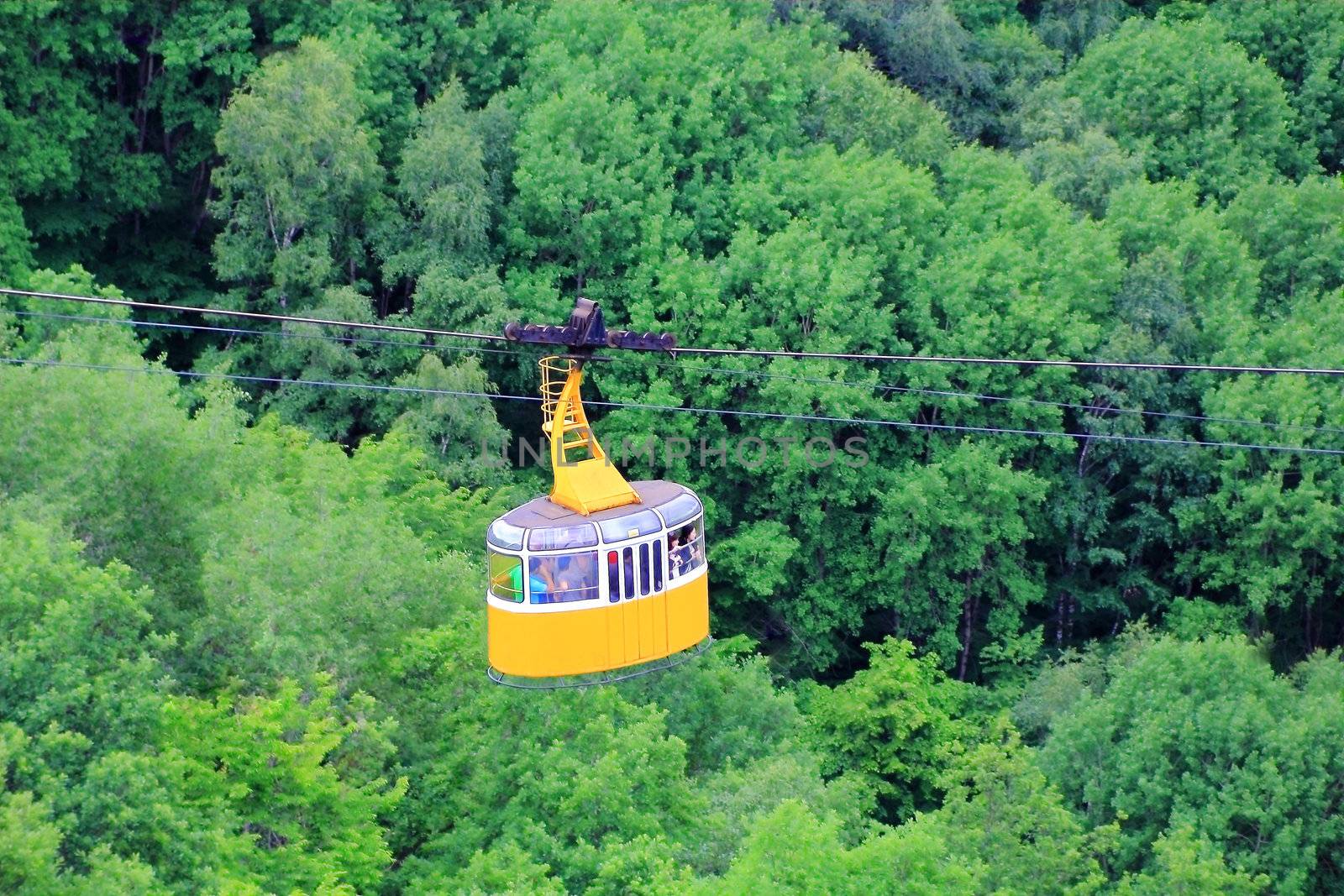 Image of funicular in Caucasus mountains