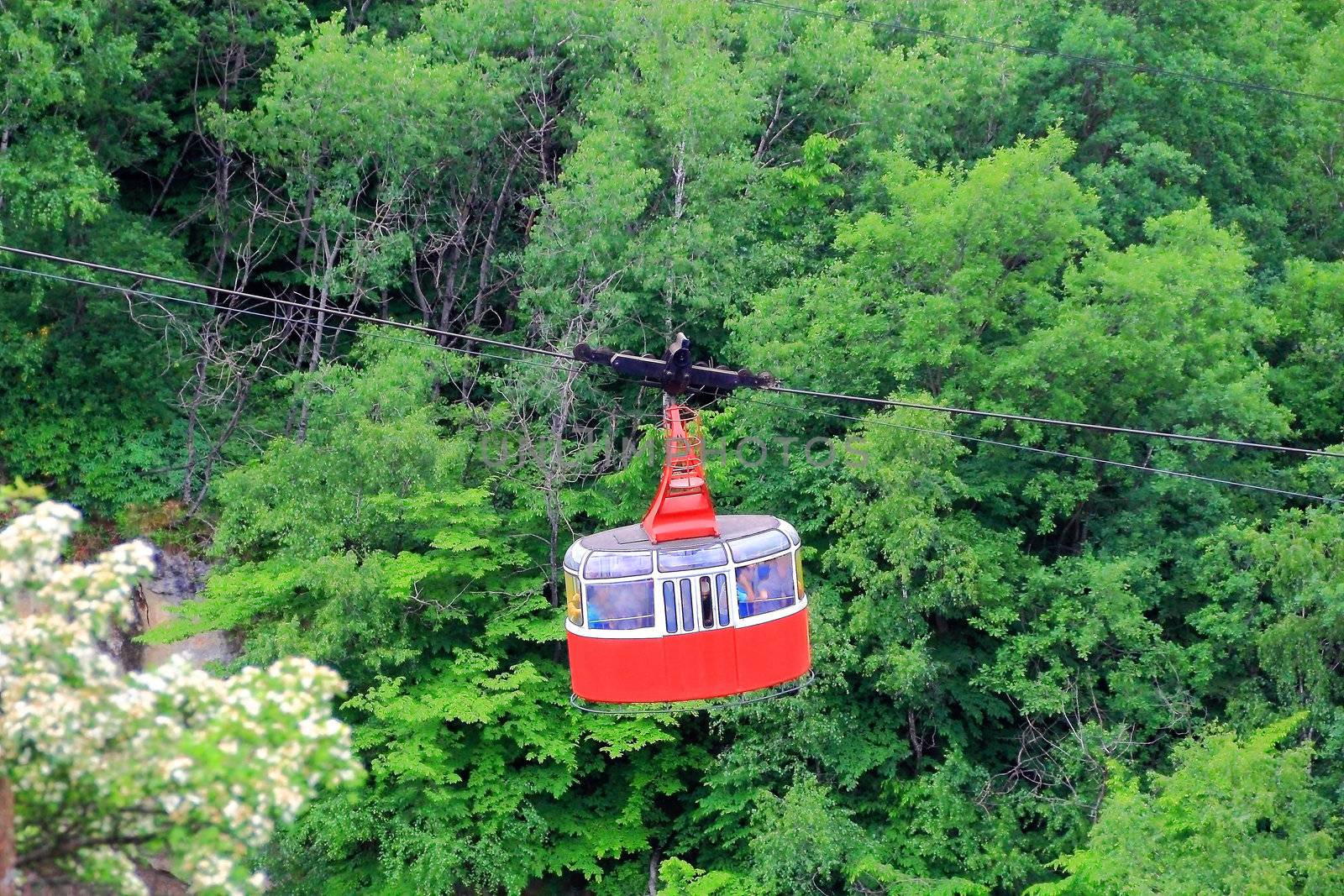 Image of funicular in Caucasus mountains
