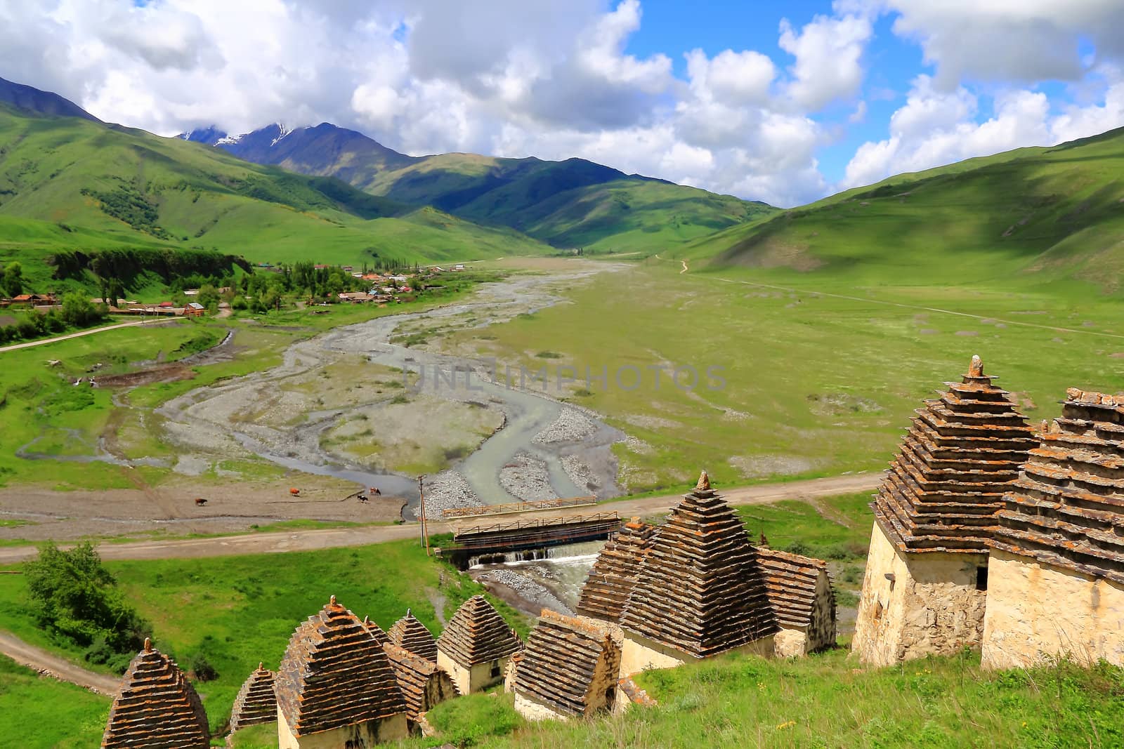 Image of dead town in Caucasus mountains