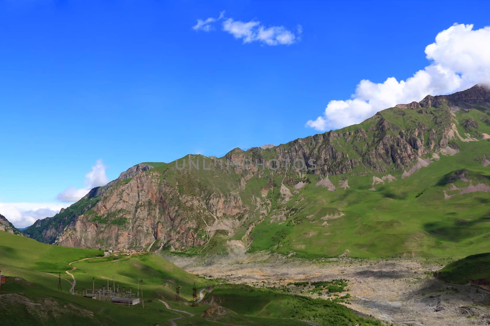 Image of beautiful landscape with Caucasus mountains