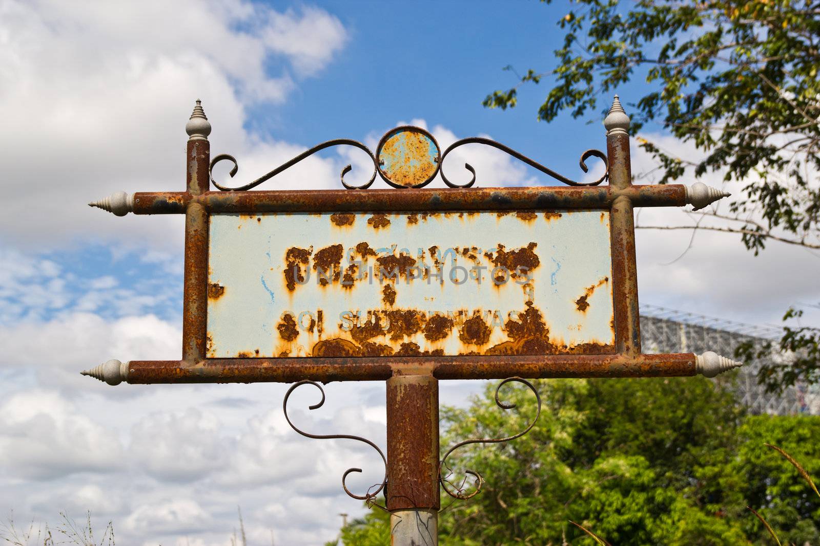 blank old fashion metal sign  by wasan_gredpree