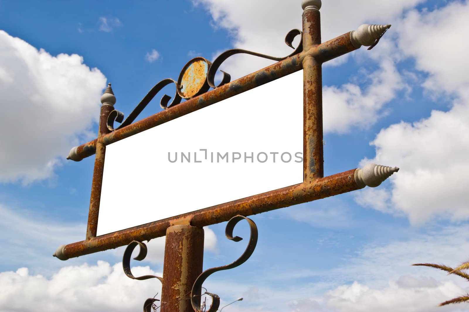 blank old fashion metal sign