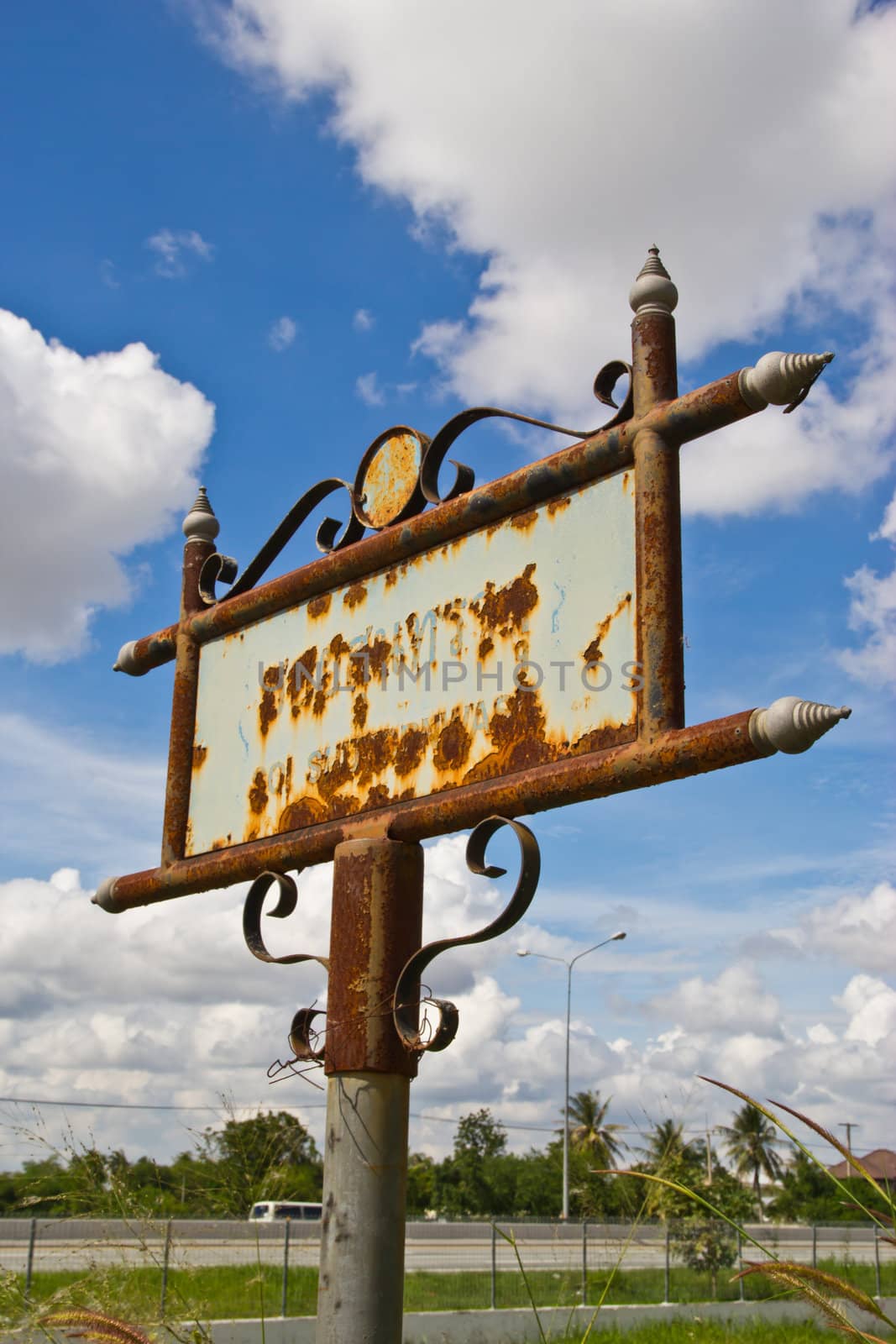 blank old fashion metal sign  by wasan_gredpree