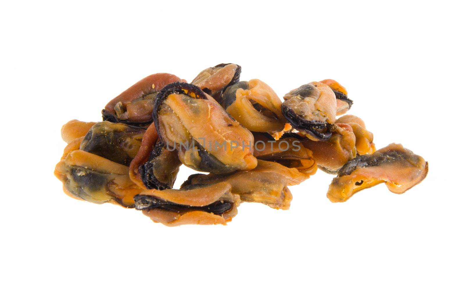 dried oysters. chinese style sun dried oysters on background