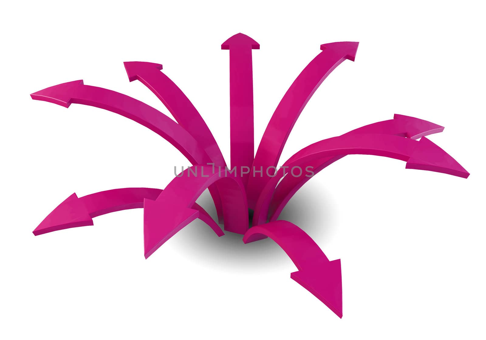Pink arrows on white background