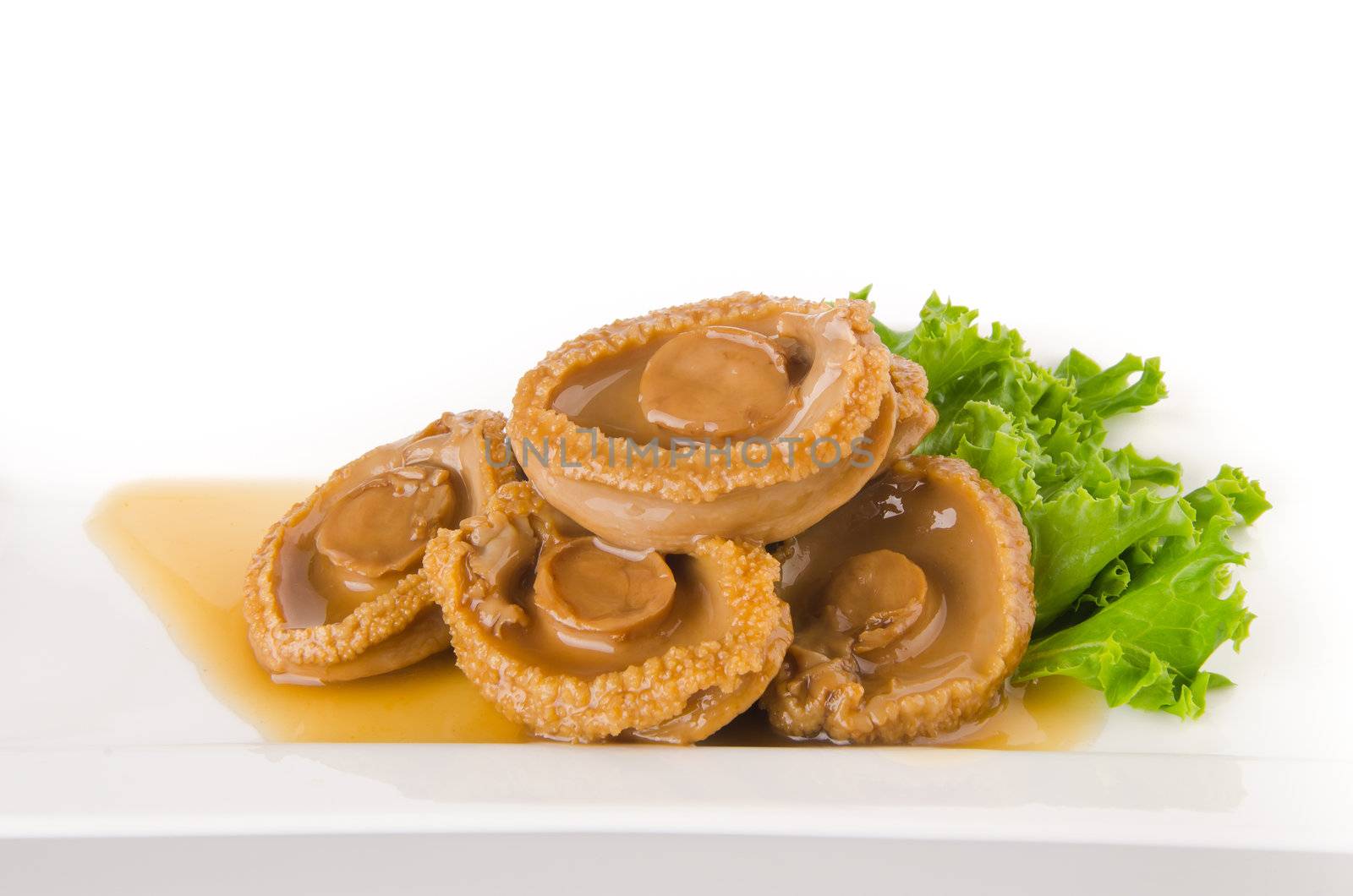 Abalones. Chinese cuisine abalone on the background.