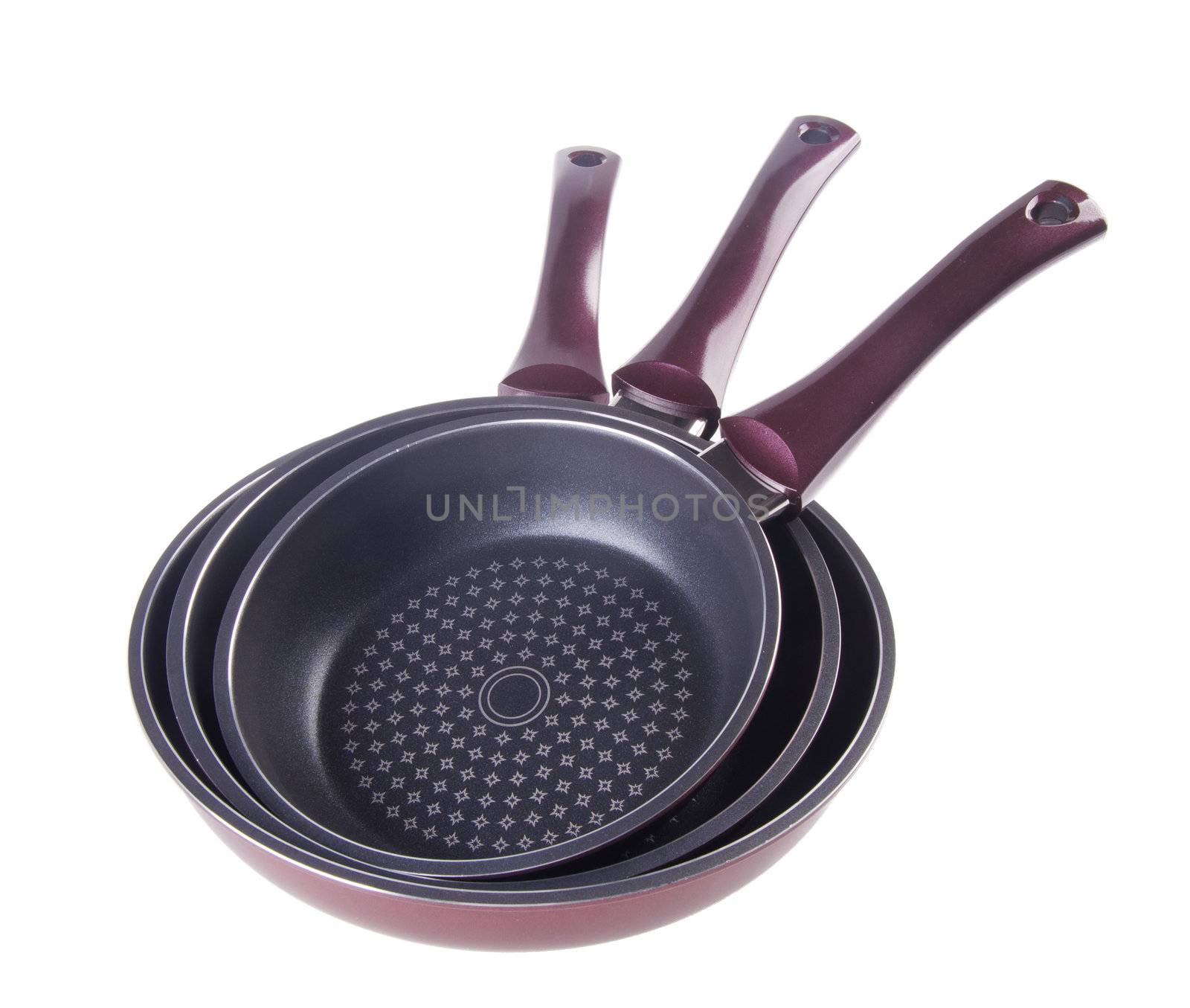 pan, metal frying pan, on a white background