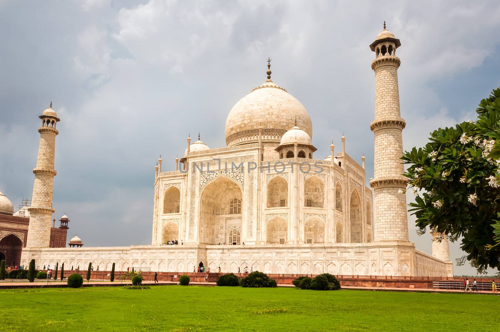 Taj Mahal temple landscape view, Agra, India