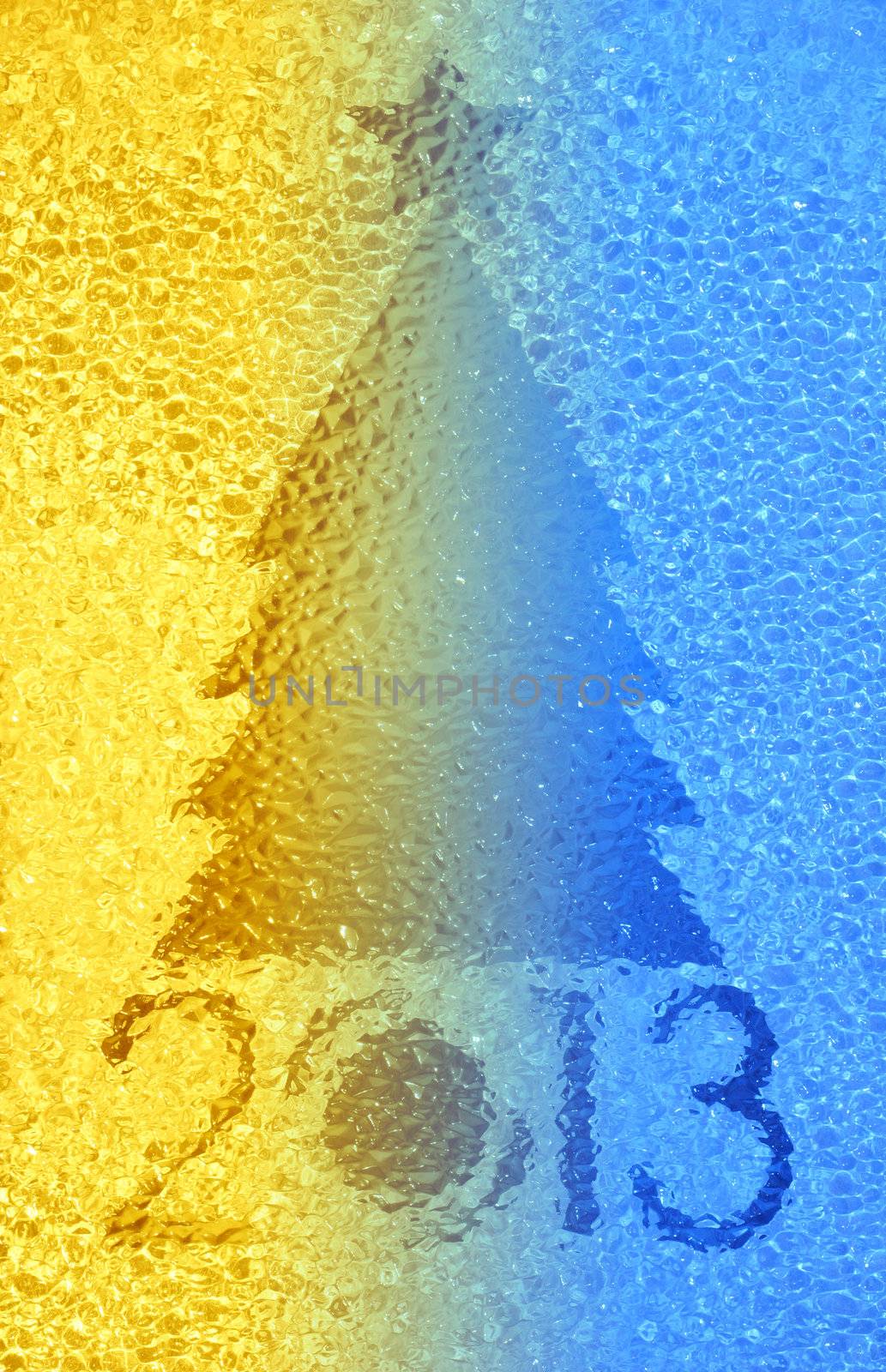 Closeup shot of Christmas tree crystal background