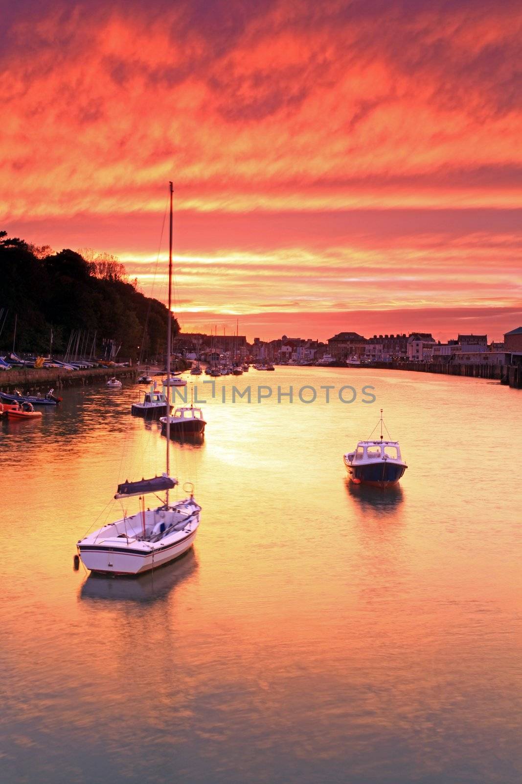 Sunset Weymouth Harbour England by olliemt