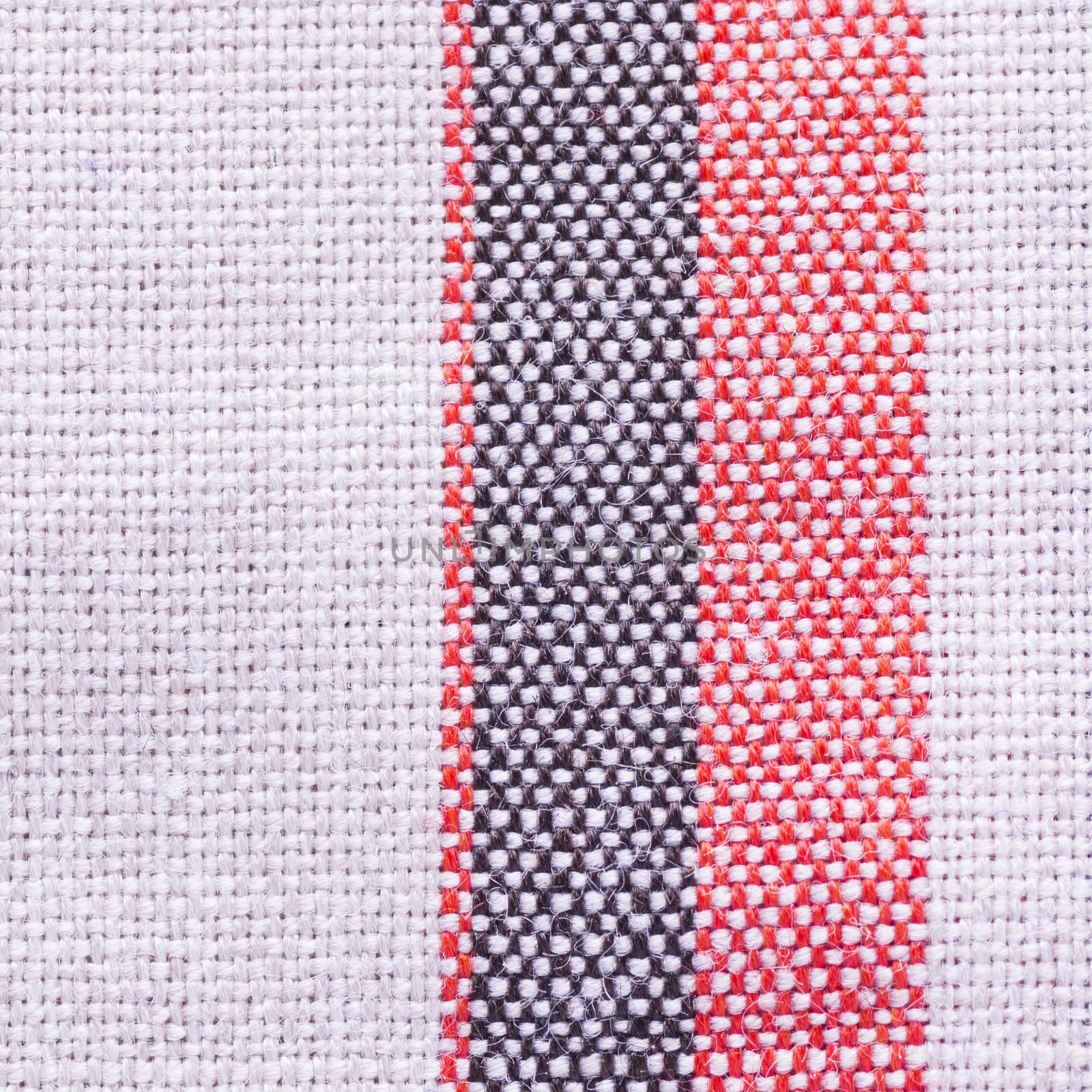 Close up shot of vintage geometric fabric texture