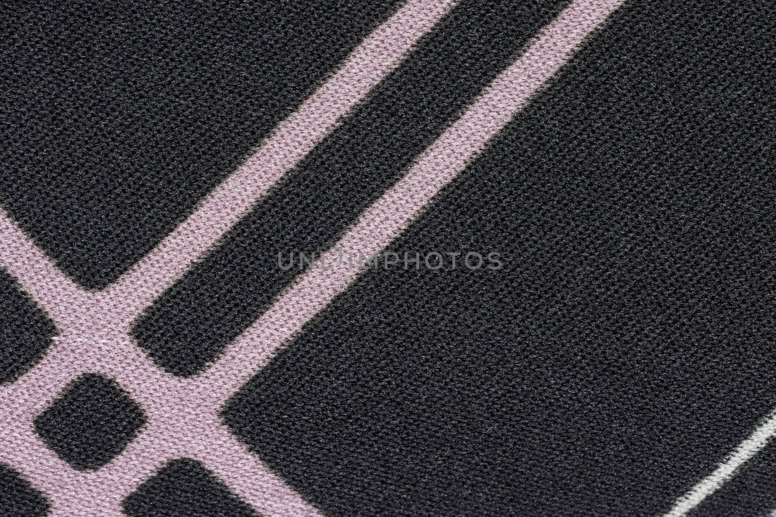 Close up shot of vintage geometric fabric texture